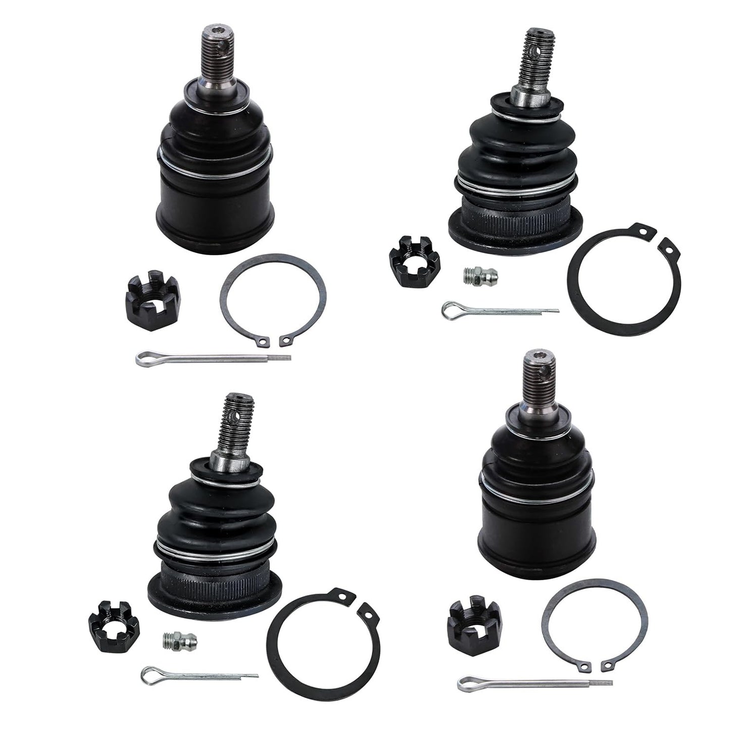 Detroit Axle - Front 4pc Ball Joints for 92-00 Honda Civic, 97-00 EL, 4 Lower & Upper Ball Joints 1992 1993 1994 1995 1996 1997