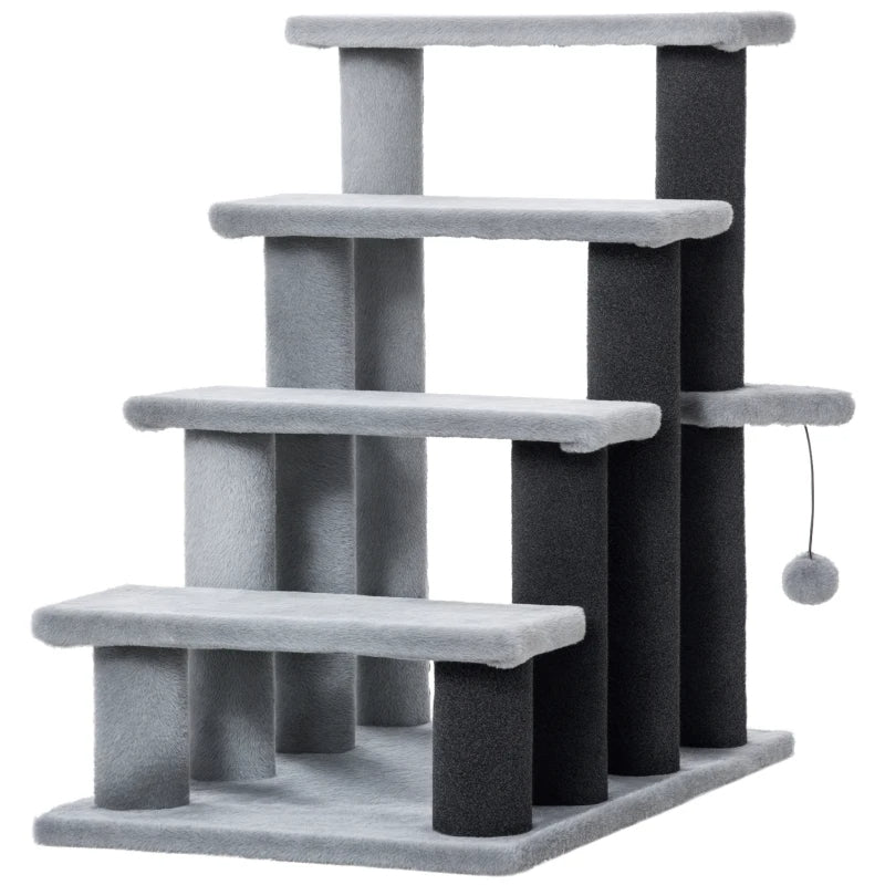 Cat Tree, Cat Tower Cat Stair Steps With Scratching Post, Hanging Play Ball For High Bed, Sofa, Indoor Outdoor