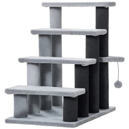 Cat Tree, Cat Tower Cat Stair Steps With Scratching Post, Hanging Play Ball For High Bed, Sofa, Indoor Outdoor