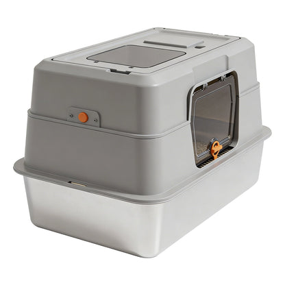 Only Self Pickup---Fully Enclosed Stainless Steel Cat Litter Box