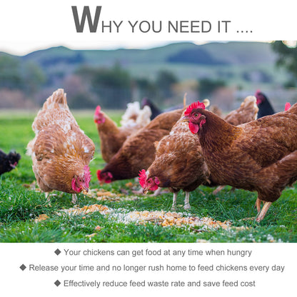 25 lbs Capacity Automatic Chicken Poultry Feeder with a Galvanized Steel and Aluminium Build, Weatherproof Design