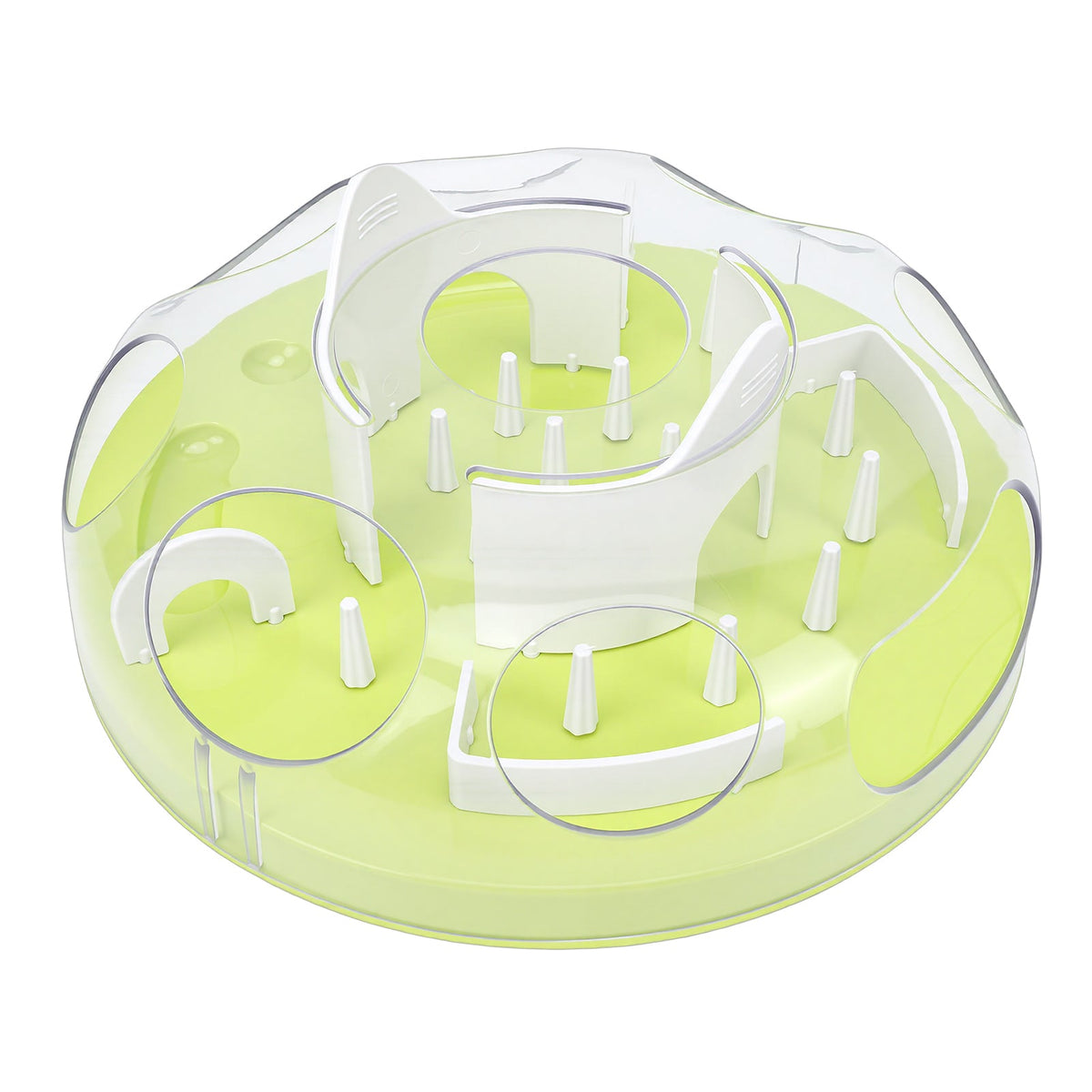 Interactive Cat Puzzle Feeder Funny Cat Puzzle Food Dispenser Enrichment Toy For Pets Play And Exercise Green