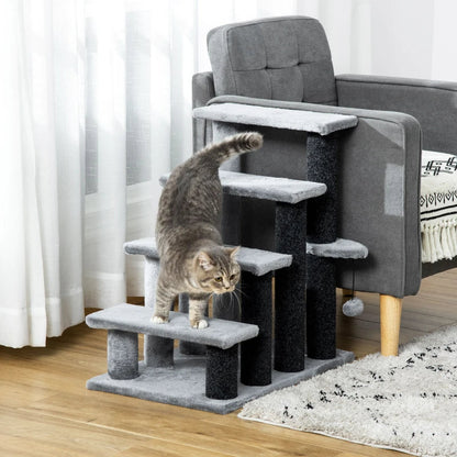 Cat Tree, Cat Tower Cat Stair Steps With Scratching Post, Hanging Play Ball For High Bed, Sofa, Indoor Outdoor