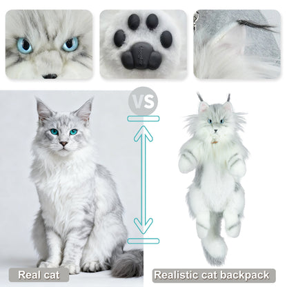 Silver Maine Coon Backpack-Majestic and Purrfect Companion