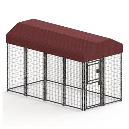 12 Pieces Square Tube Wire Running Cage Black Running Cage Single Door
