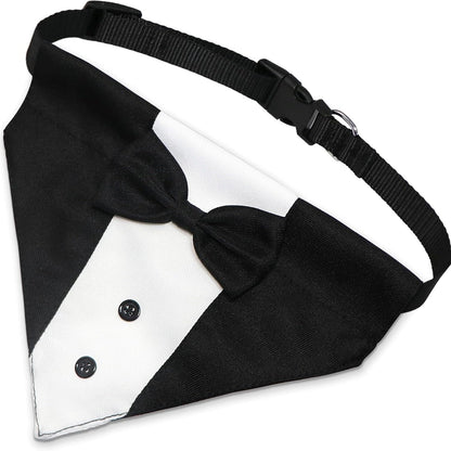 Dog Tuxedo Suit Wedding Bandana Collar With Bow Tie, Adjustable Formal Dog Tux, Engagement Birthday Tuxedo For Small Medium Large Dogs Pets