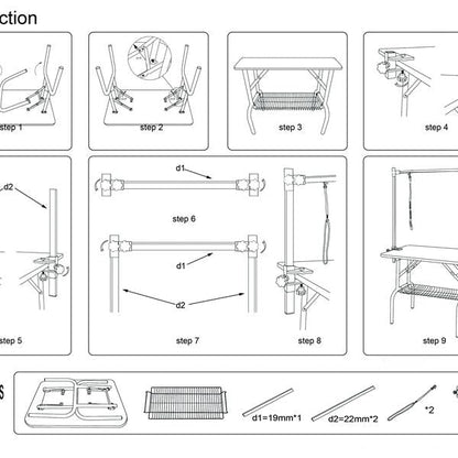 36 Inch Foldable Dog Pet Grooming Table