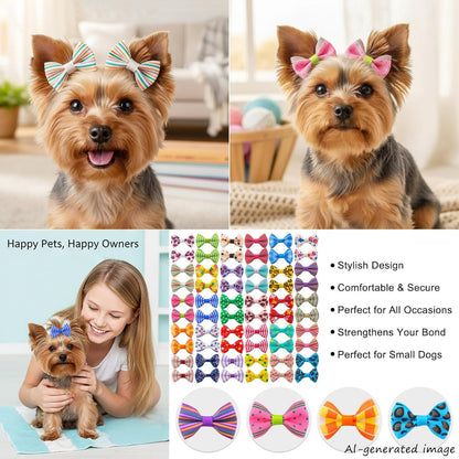 Dog Hair Bows Small Puppy Clips For Pet Grooming Accessories Doggy Gifts 60Pcs