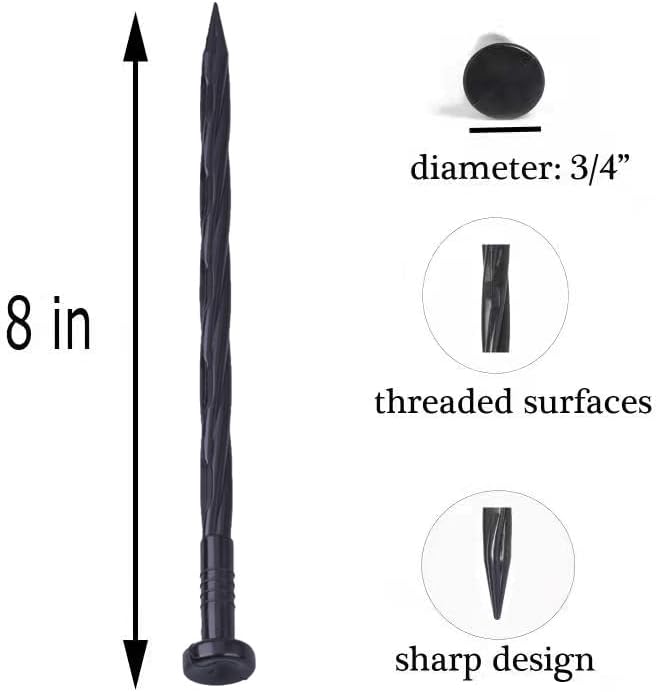 Landscape Edging Spikes, 8 inch Edging Spikes for Landscaping, Flower Gardens, Lawn (50 PC)
