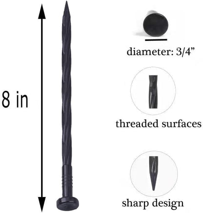 Landscape Edging Spikes, 8 inch Edging Spikes for Landscaping, Flower Gardens, Lawn (50 PC)