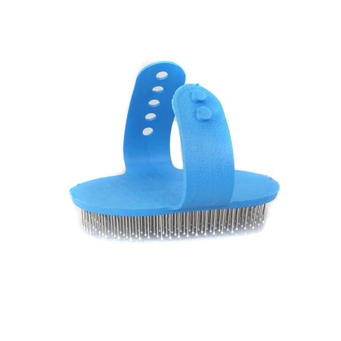 Emours Dog Grooming Brush, Pet Shampoo Bath Brush Soothing Massage Rubber Comb with Adjustable Ring Handle for Long Short Haired Dogs and Cats