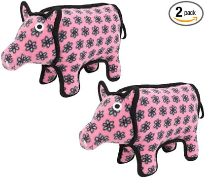 TUFFY® : 2 Pack Medium Pig Dog Toy: Ultra Durable Plush Toy with Multiple Layers & Reinforced Seams, Washable and Floats, Original Construction