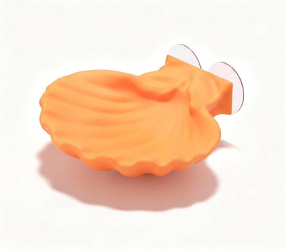 Betta Fish Hammock, Shell Pad with Strong Suction Cup Natural Resting Bed for Bettas Soft Fin-Safe Silicone Betta Fish Tank Decor and Accessories (Orange)