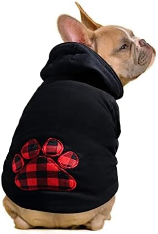 SAWMONG Dog Hoodie,Flannel Pet Hooded Sweater with Hat Puppy Pullover Sweater Shirt,Dog (Black,3XL)