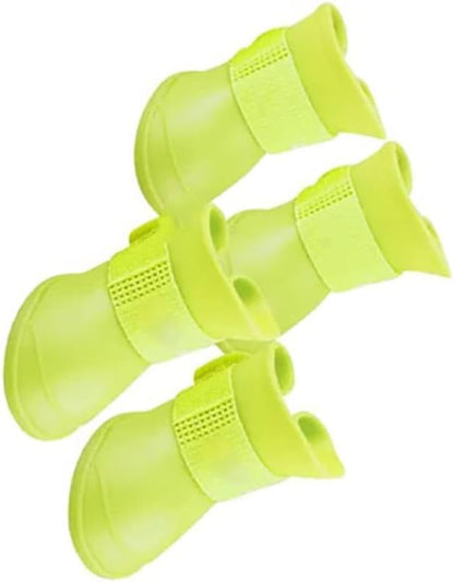 Estink 4Pcs Silicone Dog Boots, All Weather Non Slip Dog Boots Shoes for Hot Pavement, Snow, Mud, and Rain (M)