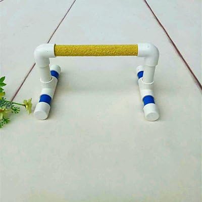 Hypeety Small Bird Parrot Stand Perch Table Top Stand Playground Grind Perch Swing Training Playstand Exercise Chew Toys for Budgies Parakeet Cockatiel Conure Finch (Perch, L)