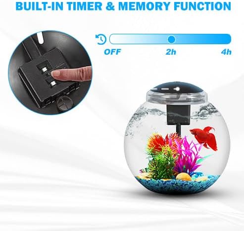 3-Gallon Aquarium Starter Kit, Ideal for Betta Fish and Other Tropical Fish, Includes Power Filter, LED Light, Hood, and Illustrated User Set Up Guide, Impact-Resistant Plastic