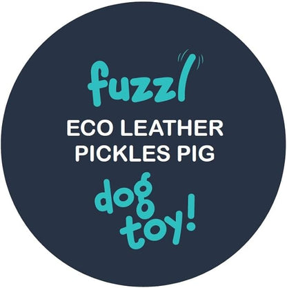 Eco Leather Pickles Pig Natural and Tough Dog Toys - Long Lasting Chew Toys for Aggressive Chewers - Strong Dog Toy for Dogs and Puppy