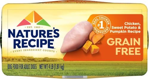 Nature′s Recipe Grain Free Chicken, Sweet Potato & Pumpkin Recipe Dry Dog Food, 4 lb. Bag