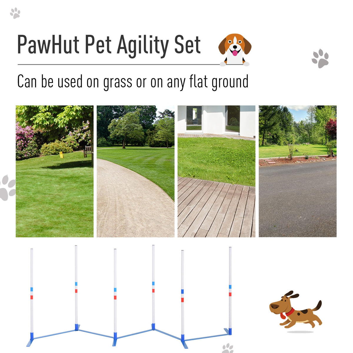 Dog Agility Equipment Dog Weave Pole Set Agility Starter Kit Pet Outdoor Exercise Training Set