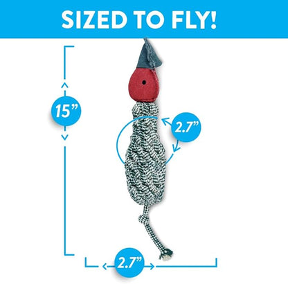 Spunky pup Fly & Fetch Dog Toy - Durable, Floating, Interactive Bungee Launcher for Fetch and Water Play, Rope Duck