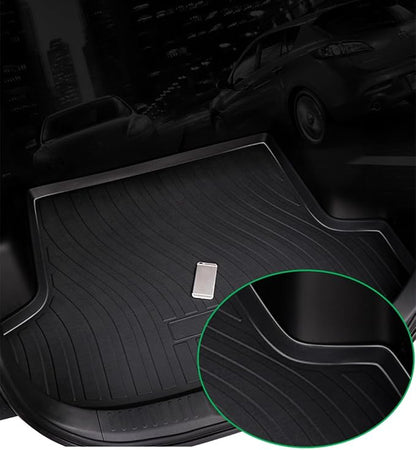 Yakitoko All Weather Cargo Liners for 2018-2024 Chevrolet Equinox and GMC Terrain Standard Cargo Mats Trunk Mat TPE Black