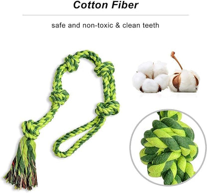 SHARLOVY Dog Toys for Large Dogs and Aggressive Chewers, Indestructible XL Durable Dog Toy,5-Knot Rope Tug,Heavy Duty Chew Sturdy Cotton Knot Rope Toy for Large Breed Dogs