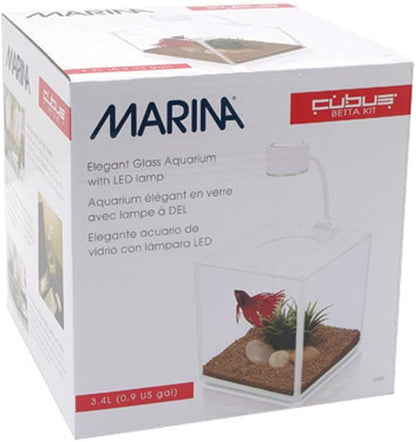 Marina CUBUS Glass Betta Kit – Elegant Glass Aquarium for Homes or Offices