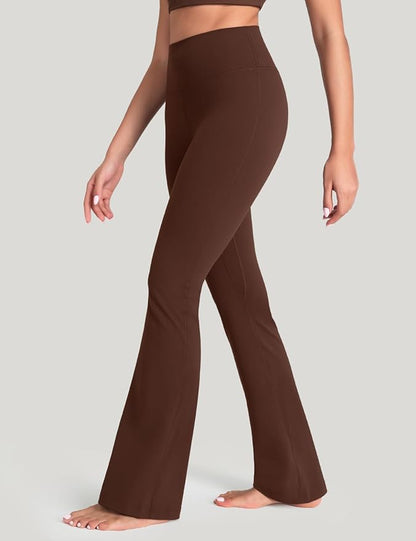 HeyNuts Harmony Flare Leggings 29"/30.5"/32.5"/34.5", High Waisted Tummy Control Wide Leg Bootcut Yoga Pants Lounge Soft