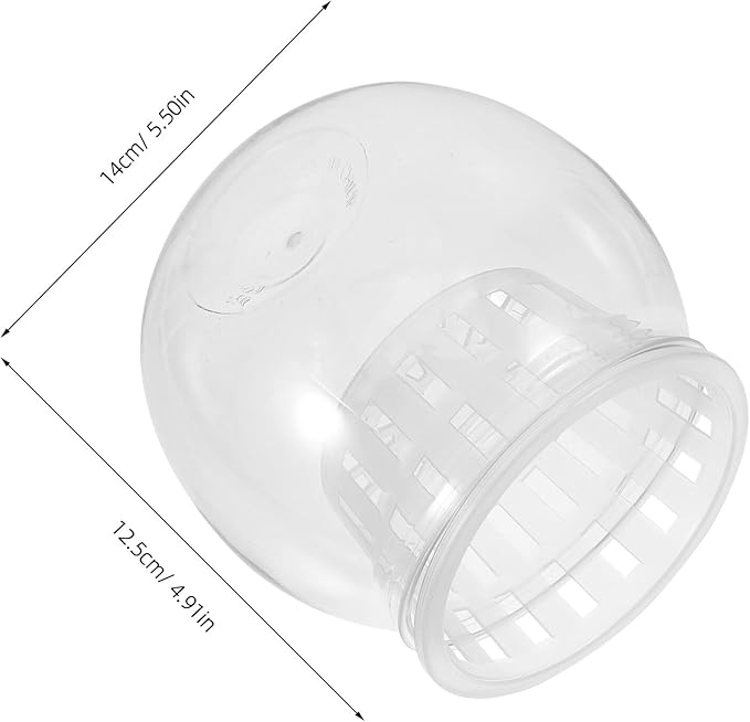 BESTonZON Desktop Betta Fish Bowl Hydroponic Planter with Plastic Round Aquarium 110c Medium Size for Living Room Table Micro Landscape
