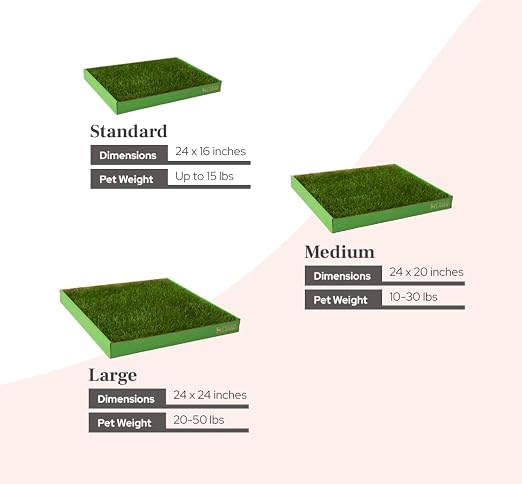 DoggieLawn Real Grass Dog Pee Pads with Tray - Mini Dog Potty Pad 24x9 | No-cleaning, odor-reducing puppy potty training pad for housebreaking, indoor or outdoor use, real grass, replace when needed