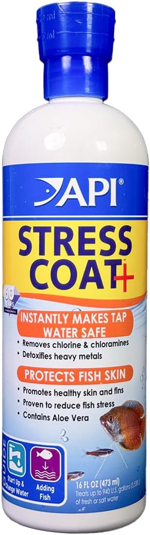 API STRESS COAT Aquarium Water Conditioner 16-Ounce Bottle