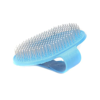 Emours Dog Grooming Brush, Pet Shampoo Bath Brush Soothing Massage Rubber Comb with Adjustable Ring Handle for Long Short Haired Dogs and Cats