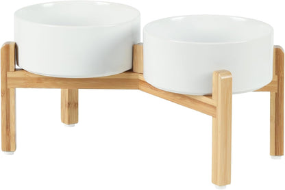 Ceramic Raised Double Bowls Set with Stand. A calm, considered pick for modern pet homes.