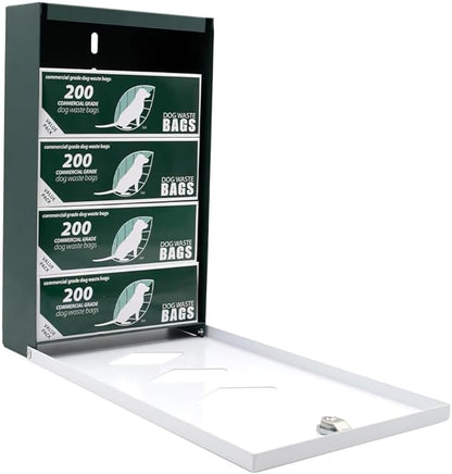 DISPENSE-ART™ collection "Peek A Pup" - Custom UV printed design on rust-proof aluminum starter dog waste station/roll bag system - Includes 400 dog waste bags & 10x12 Sign
