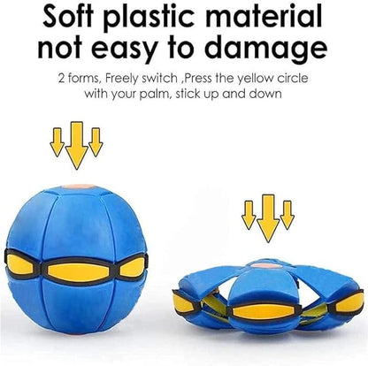 UFO Magic Balls, Portable Pet Toy Flying Saucer Ball, Creative Doggy Disc Ball Stomp, Decompression Flying Flat Throw Dog Balls Toy for Childrens Kids Sports, Outdoor Games(Blue)