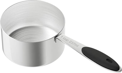 1 Cup Dog Food Scoop, Stainless Steel Scooper for Feeding Pet, Cat, Dog, Rabbit, Bird, Long Handle, Dishwasher Safe