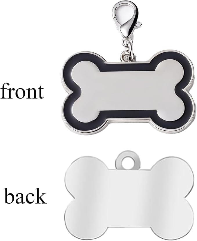 Personalized Dog ID Tags - tag for Dog Collar, pet ID tag, Dogs Tags for Pets, Laser Engraved Dog tag, Name Tags for Dogs, Dog Tags for Large Dogs (Bone-Shaped-Large: Black)