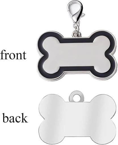 Personalized Dog ID Tags - tag for Dog Collar, pet ID tag, Dogs Tags for Pets, Laser Engraved Dog tag, Name Tags for Dogs, Dog Tags for Large Dogs (Bone-Shaped-Large: Black)