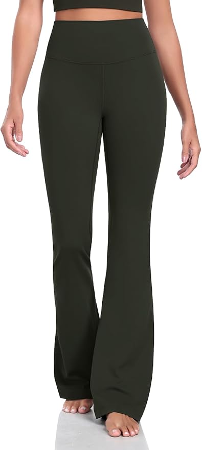 HeyNuts Harmony Flare Leggings 29"/30.5"/32.5"/34.5", High Waisted Tummy Control Wide Leg Bootcut Yoga Pants Lounge Soft
