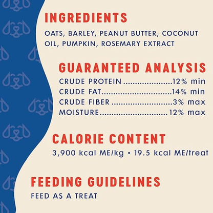 Finley's Peanut Butter & Pumpkin Dog Biscuit Treats, All Natural, Limited Ingredient Dog Treats, 12 Ounce (Pack of 1)