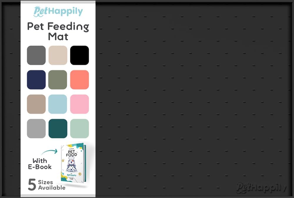Dog Food Mat - 28x18 Raised Edges Dogs Mat for Food and Water Prevent Spill, Waterproof Cat Food Mats Protect Floors, Easy Clean Dog Bowl Mats for Food and Water, Silicone Pet Feeding Placemats
