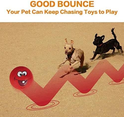 Dog Toy Squeaky Dog Toys Funny Face Chewing Latex Rubber Soft Fetch Play Interactive Dog Balls for Puppy Small Medium Pet Dog (6PCS)