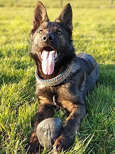Dingo Gear Soft Genuine Leather Ball with a Handle for The Bite Training, Ø 11 cm Retrieve and Reward Dog Toy S02779, Random