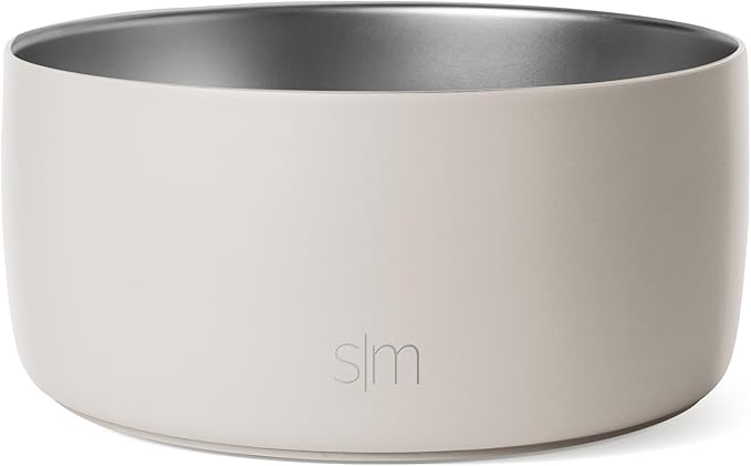 Simple Modern Stainless Steel Pet Water Bowl for Dogs & Cats | Reusable Insulated Stainless Steel Food Bowls for Dog Cat | No Tip No Slip BPA Free | Bentley Collection | Medium (32oz) | Almond Birch