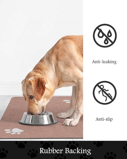 Pet Feeding Mat-Absorbent Dog Mat for Food and Water Bowl-No Stains Quick Dry Water Dispenser Mat-Dog Accessories Pet Supplies-Bowl for Messy Drinkers（Dusty Pink,16"x24"