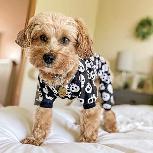 CuteBone Dog Halloween Pajamas Puppy Onesies Small Dogs Soft Pjs Coat Cat Apparel Comfy Pet Christmas Clothes Outfit Doggie Bodysuit P11S