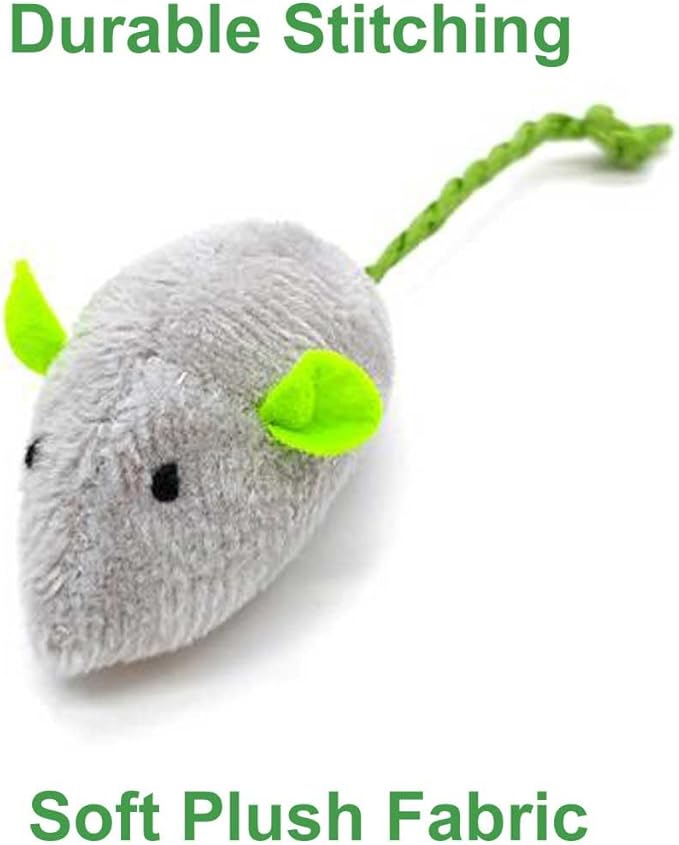 Cat Toys Mice for Bored Indoor Cats, 20 Pack Plush Mice with Catnip Smell and Bonus Pouch, Interactive Mouse Toy for Adult and Kitten (20 Pack Catnip Toys (5 Colors, 4 of Each Color))