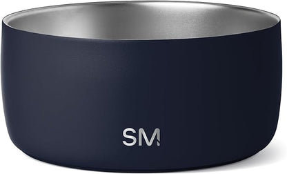 Simple Modern Stainless Steel Pet Water Bowl for Dogs & Cats | Reusable Insulated Stainless Steel Food Bowls for Dog Cat | No Tip No Slip BPA Free | Bentley Collection | Medium (32oz) | Deep Ocean