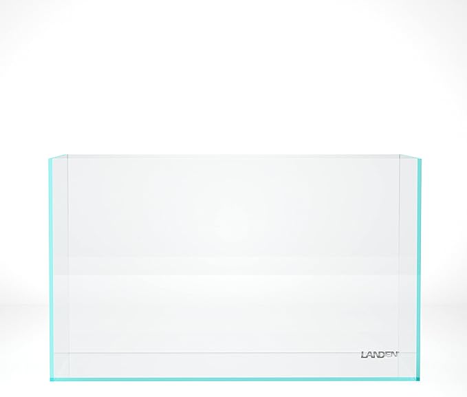 LANDEN 60P 16 Gallon Rimless Low Iron Aquarium Tank, 23.6" W × 11.8" D × 14.2" H (60cm x 30cm x 36cm) 6mm Thickness with Nano Foam Leveling Mat